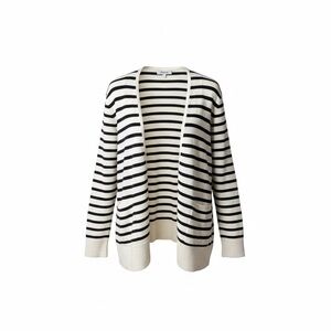 Madewell Striped Open Front Cardigan Medium Navy Cream Lightweight Sweater